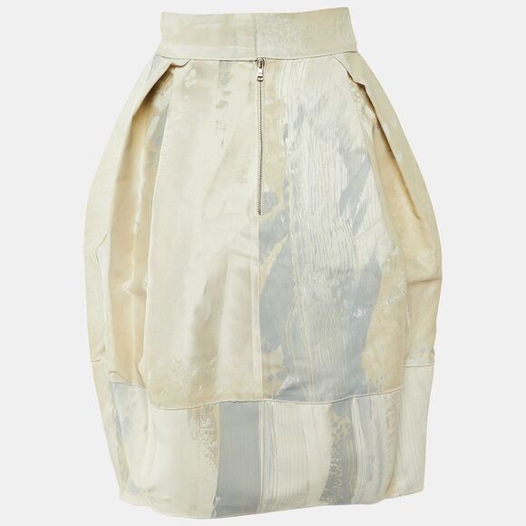 Dolce & Gabbana Cream Printed Cotton Skirt S